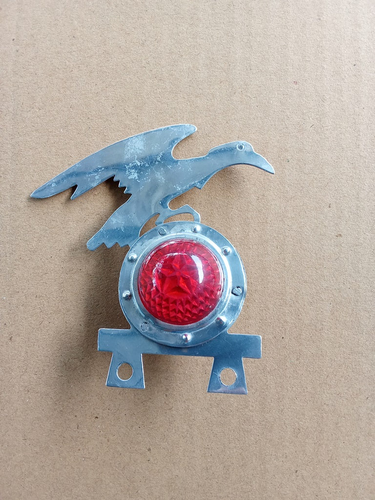 Silver bird RED Reflector Bicycle Motorbike Front Mudguard Emblem Badge NOS vintage_bike_store