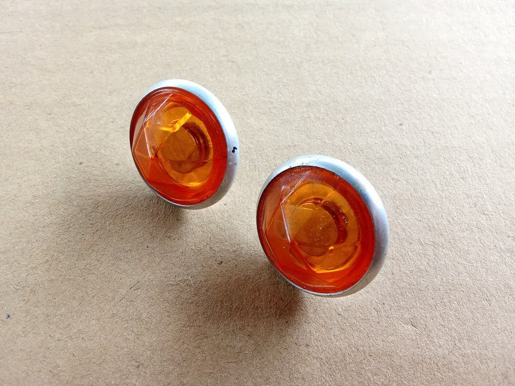 amber Silver cat eye stopper rear fender bicycle vintage_bike_store