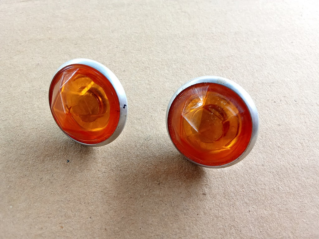 amber Silver cat eye stopper rear fender bicycle vintage_bike_store