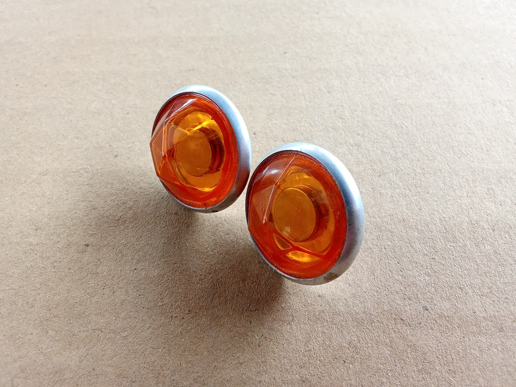 amber Silver cat eye stopper rear fender bicycle vintage_bike_store