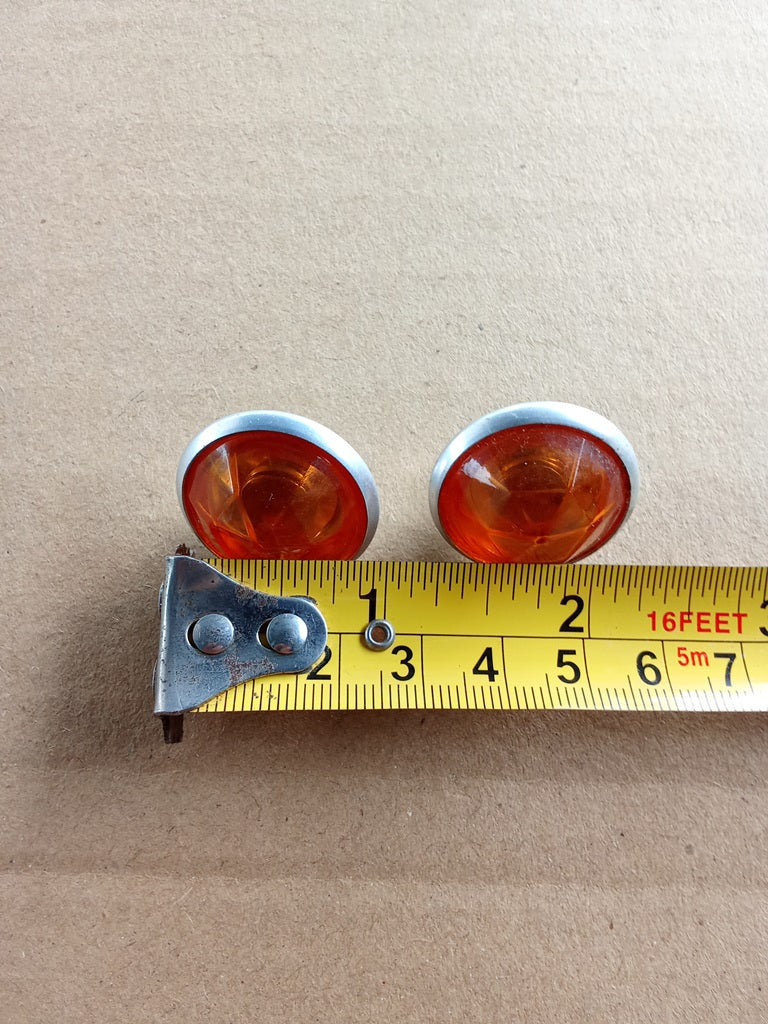 amber Silver cat eye stopper rear fender bicycle vintage_bike_store