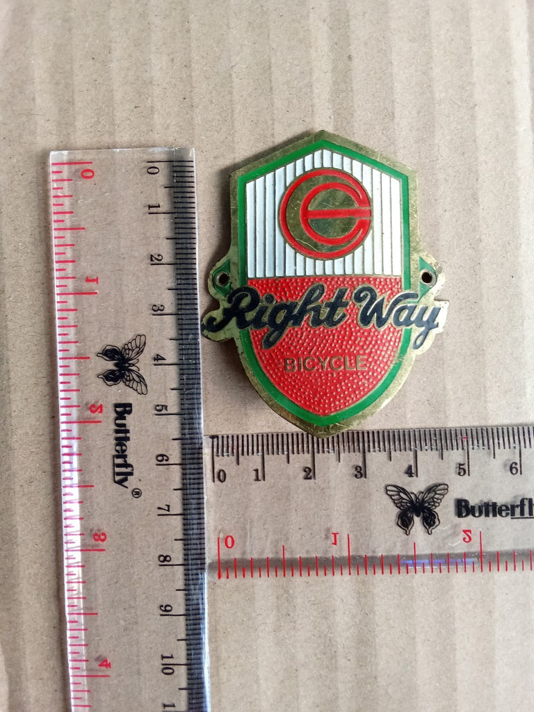 RIGHT WAY head tube badge emblem for bicycles restoration NOS vintage_bike_store