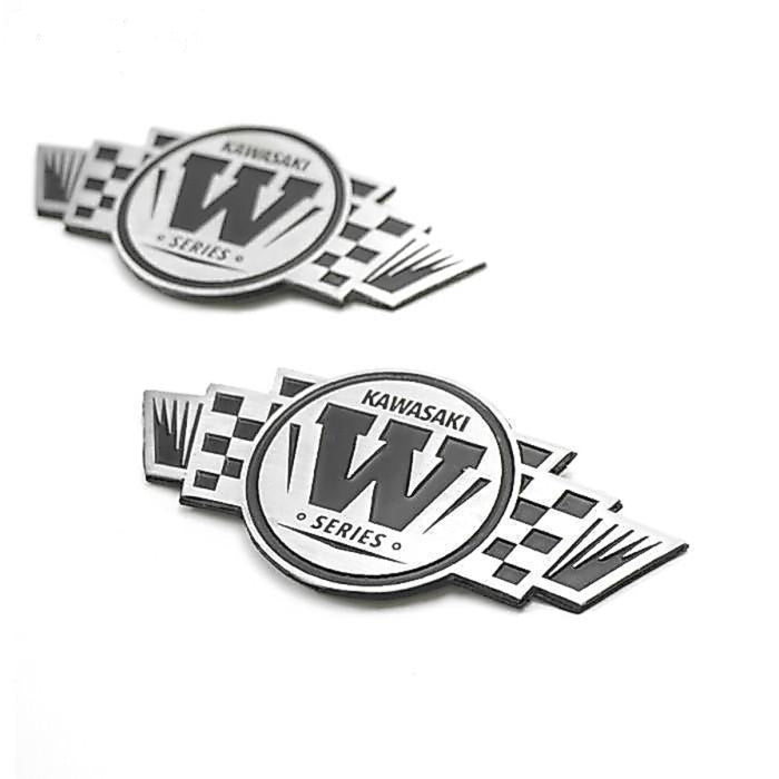 Kawasaki W Series metal emblem retro racing badge for W175 W250 W800 vintage motorcycle tank pair