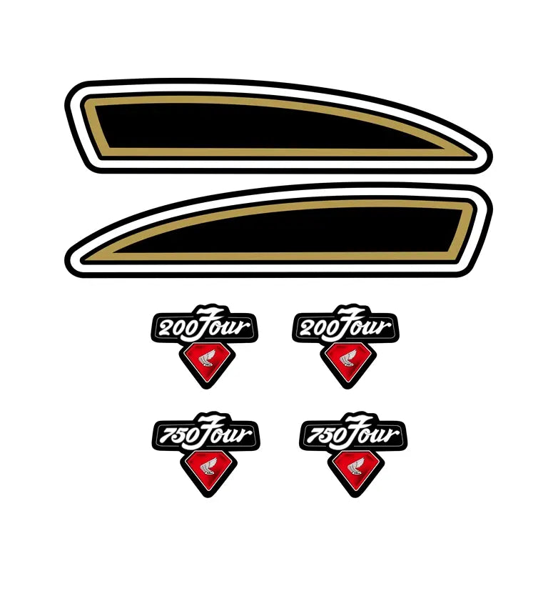Honda CB750 Four motorcycle decals reproduction for fuel tank and side cover restoration