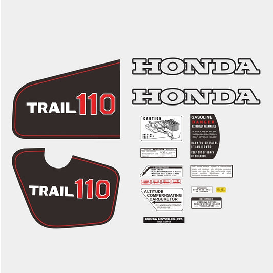 Honda Trail 110 decals on a white background