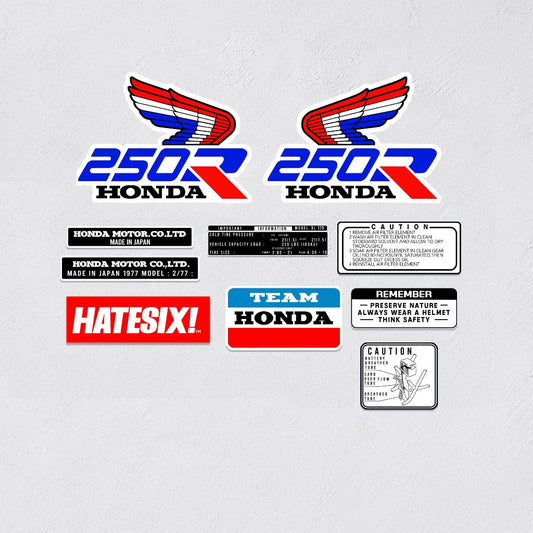 Motorcycle decals Honda XL250R XL 250R 1987 Side Cover Tank Reproduction