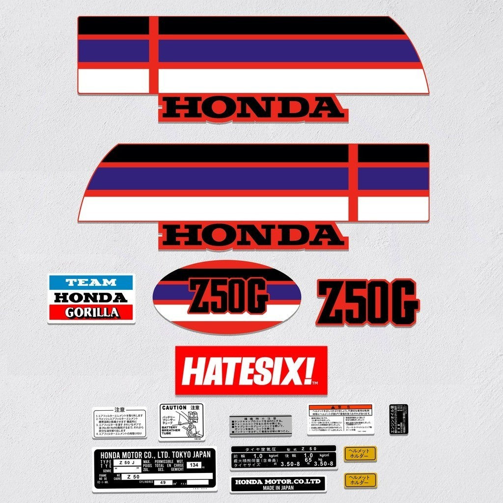 Motorcycle decals Honda Z50 Gorilla Gorilla Z50G Reproduction