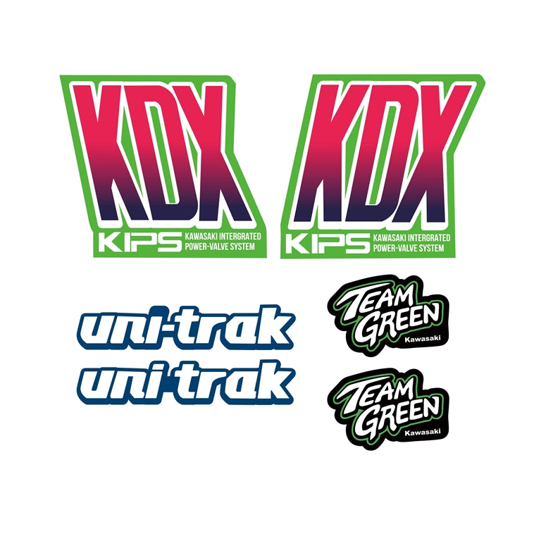 Motorcycle decals Kawasaki KDX 200 1989 Red Side Cover Tank Reproduction