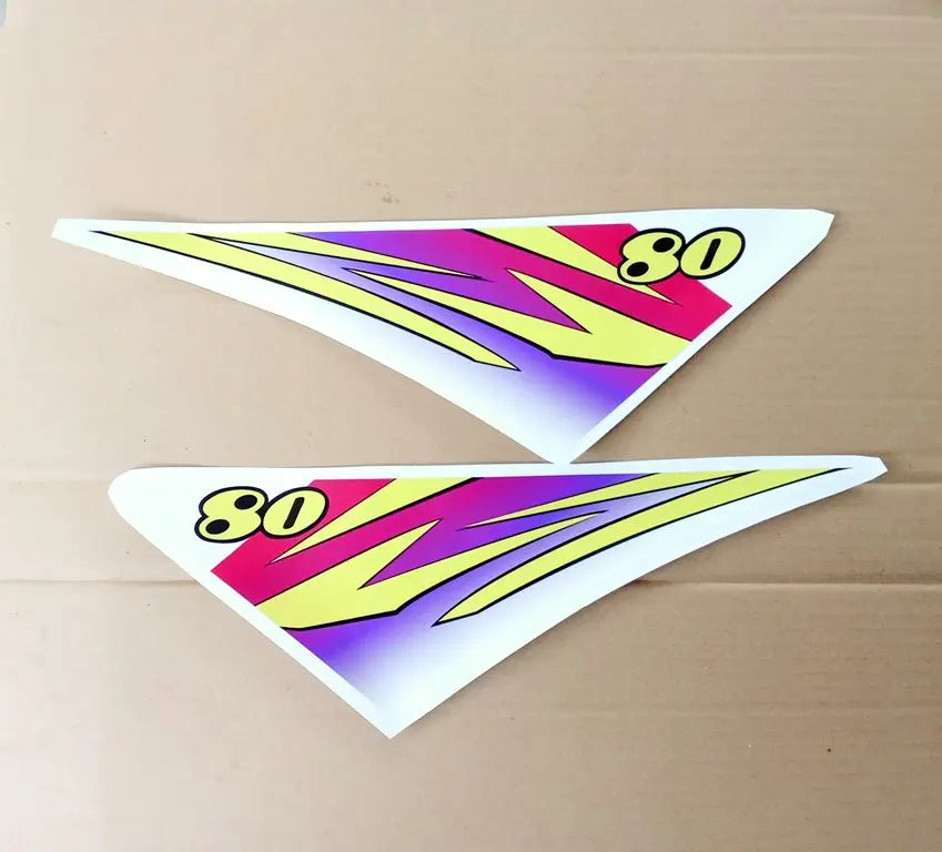 Motorcycle decals Yamaha PW 80 left right side panel Reproduction