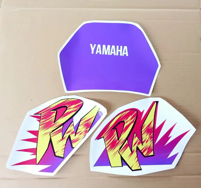 Motorcycle decals Yamaha PW 80 left right side tank Reproduction