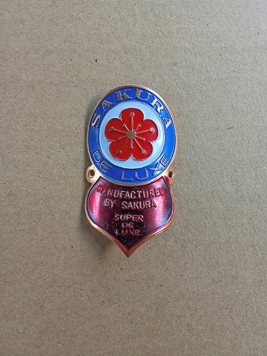 SAKURA DELUXE head badge emblem vintage bicycle logo NOS for classic bicycle restoration