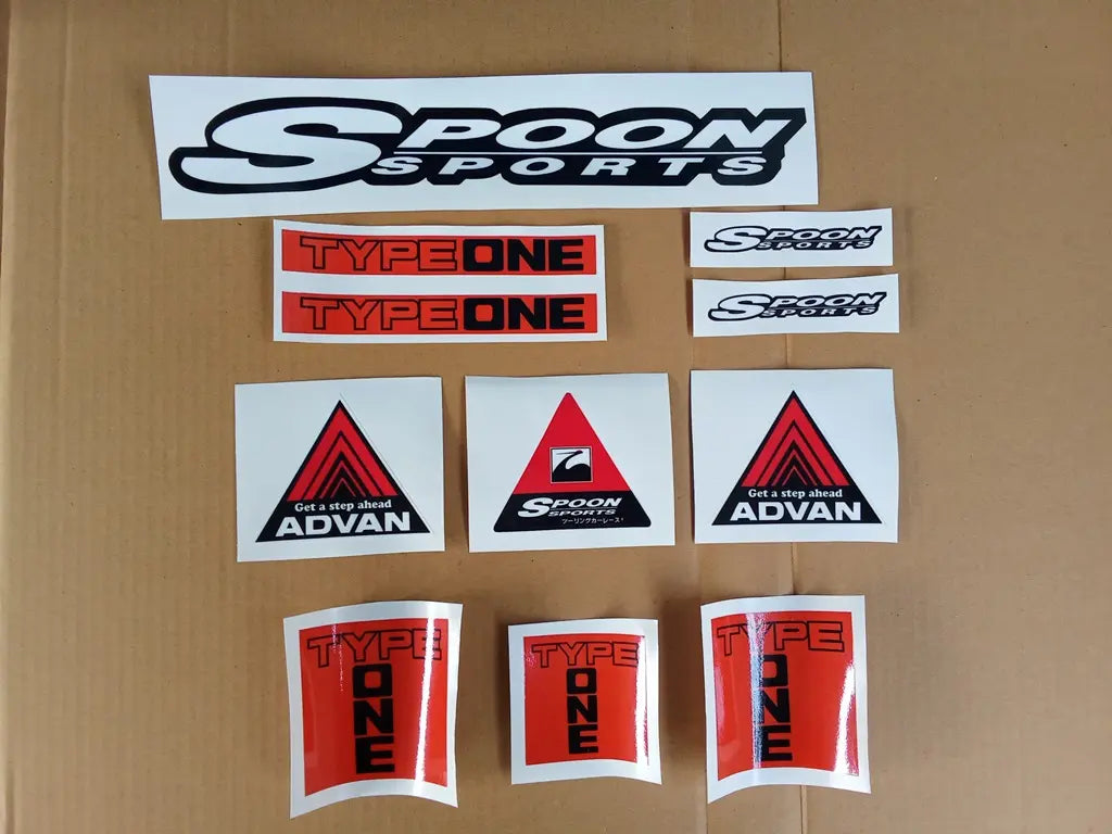 Spoon Sports Type One Advan racing style sticker decal set reproduction for JDM car enthusiasts