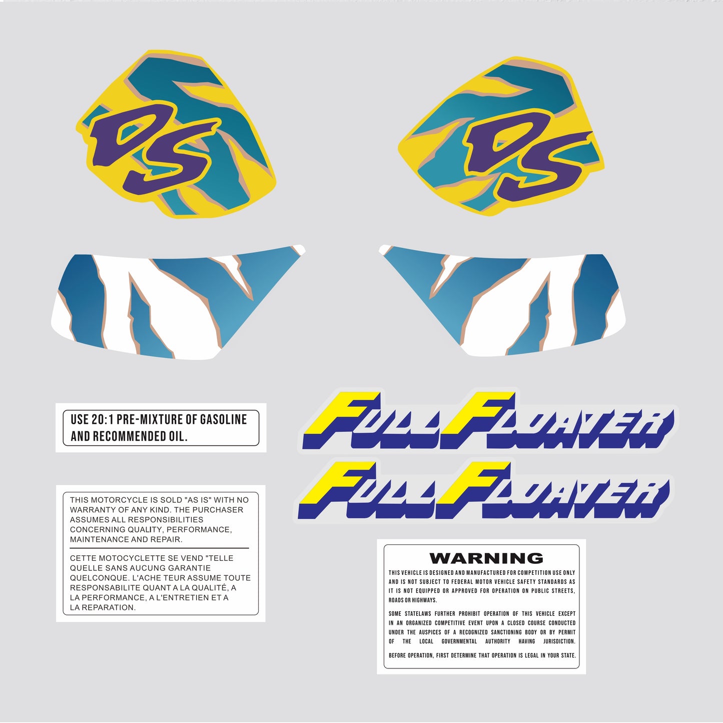 Sticker decal Suzuki dirt bike graphics DS 80 1992 Side Cover Tank  – vintage_bike_store