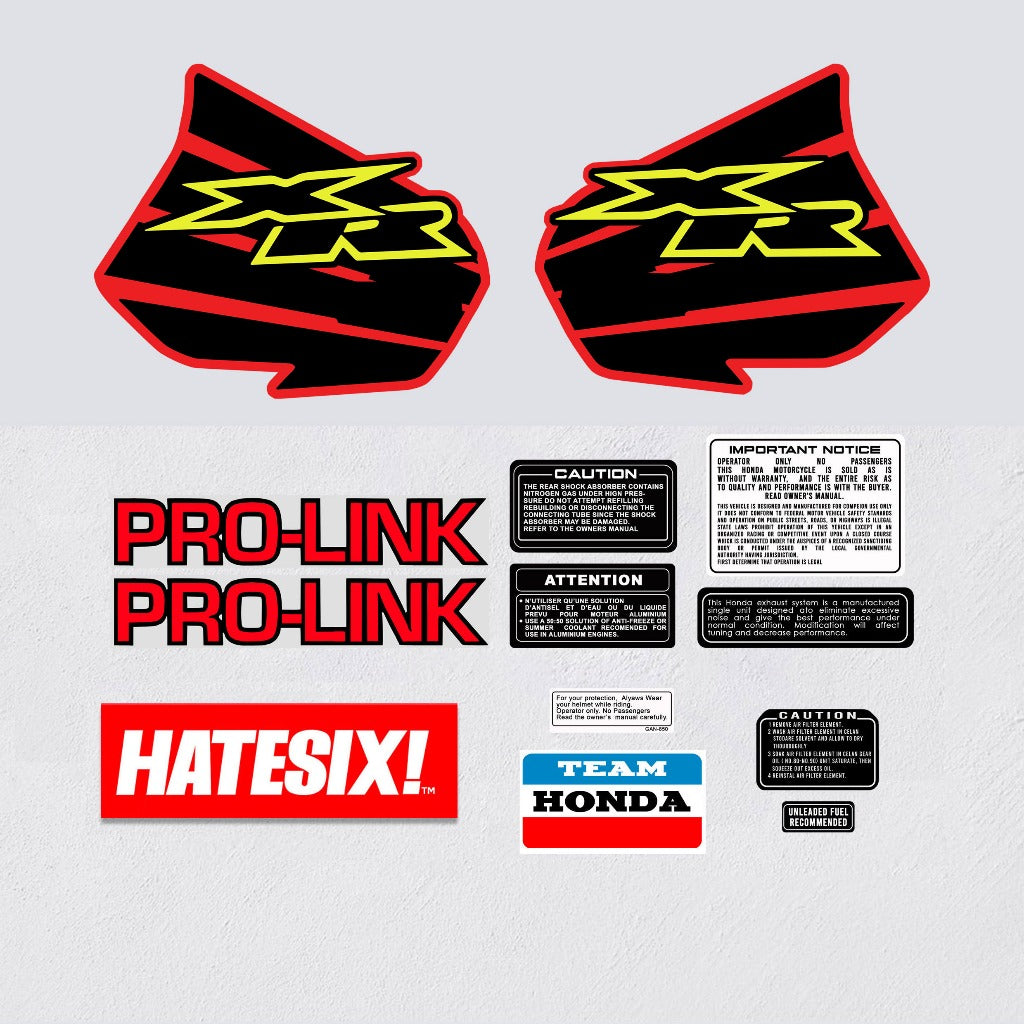 Sticker decal Honda dirt bike graphics XR 200R RED Side Cover Tank – vintagebikestore.net