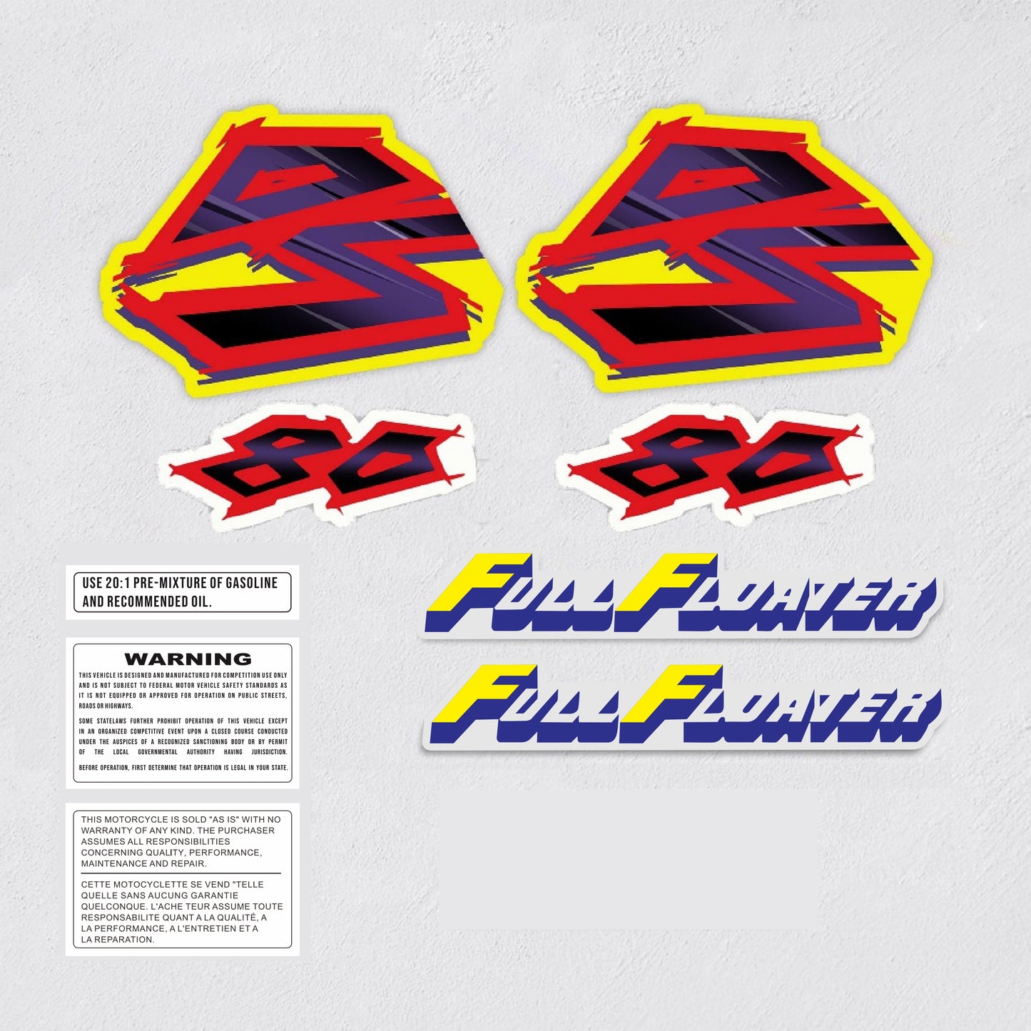 Sticker decal Suzuki dirt bike graphics DS 80 1994 Side Cover Tank  – vintagebikestore.net