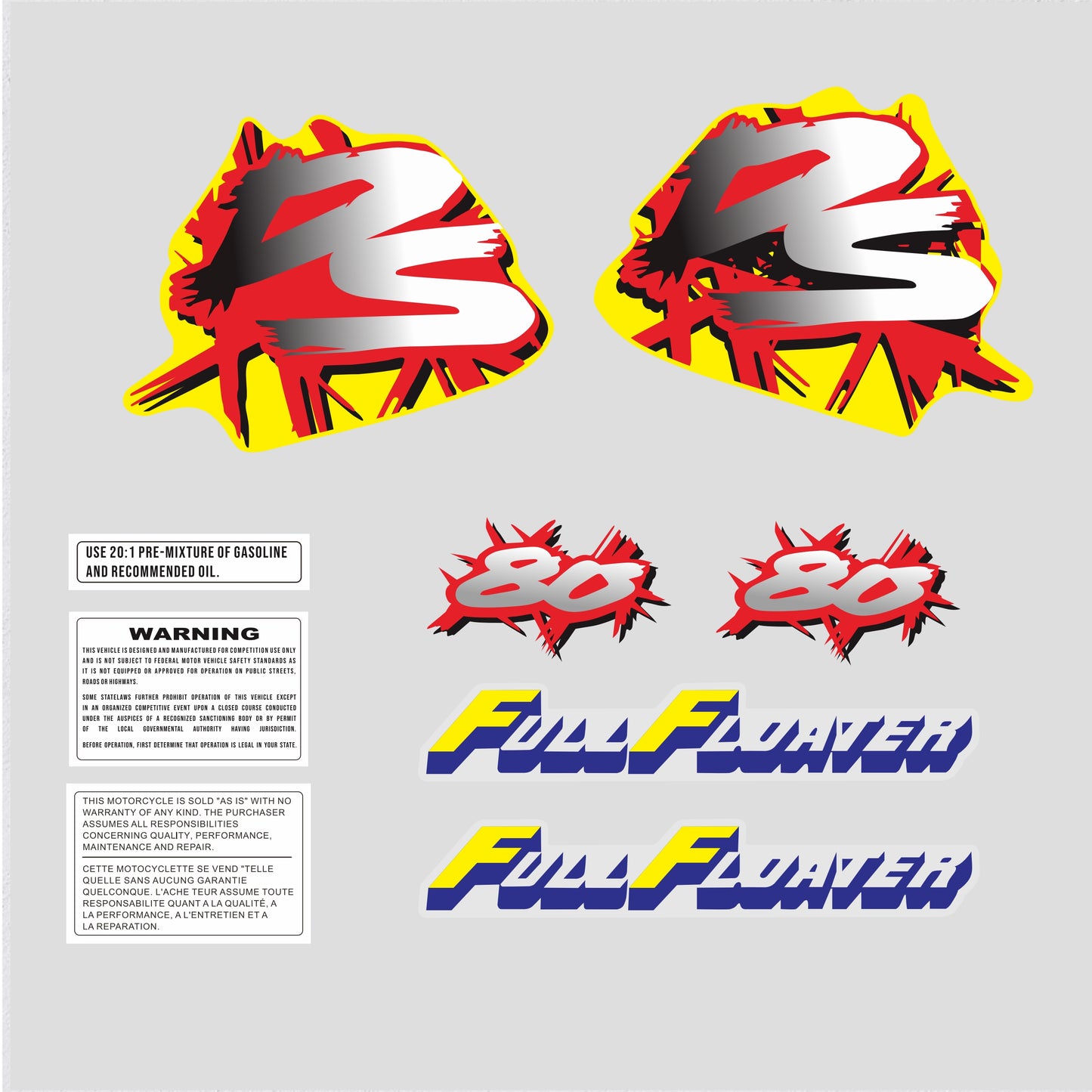 Sticker decal Suzuki dirt bike graphics Bike DS 80 1995 Side Cover Tank  – vintage_bike_store