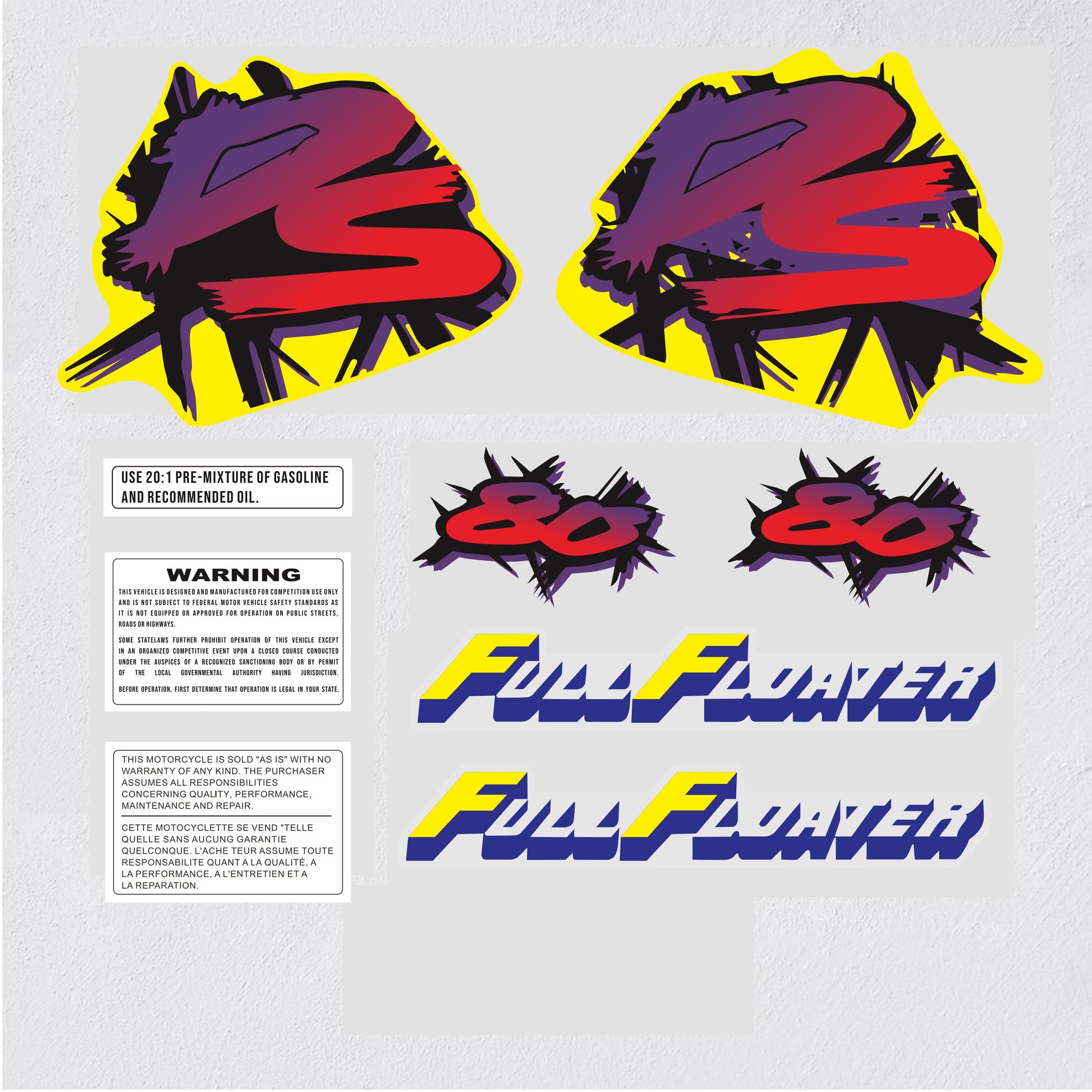 Sticker decal Suzuki dirt bike graphics DS 80 1995 Purple Side Cover Tank – vintage_bike_store
