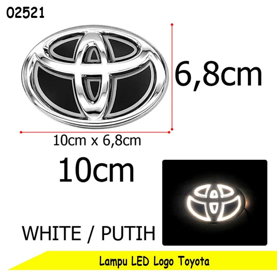 Toyota Emblem With LED Light Logo Badge 10cmx6.8cm