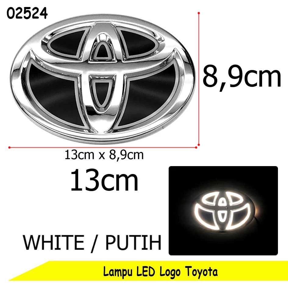 Toyota Emblem With LED Light Logo Badge 13cmx8.9cm