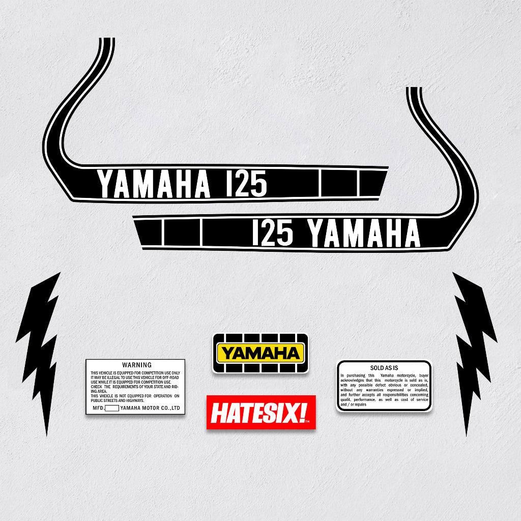 Sticker Decal Yamaha YZ 125 1976 Vintage Enduro side cover tank vintage_bike_store