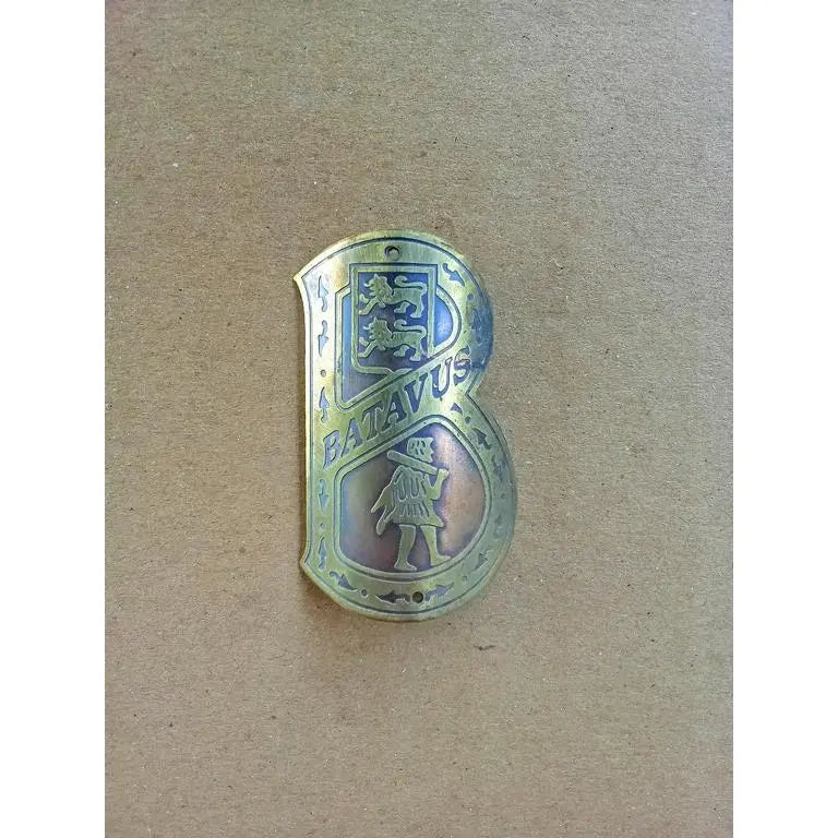 Handmade brass Batavus bicycle head badge emblem 