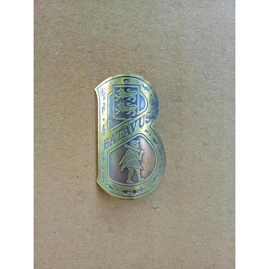 Handmade brass Batavus bicycle head badge emblem 
