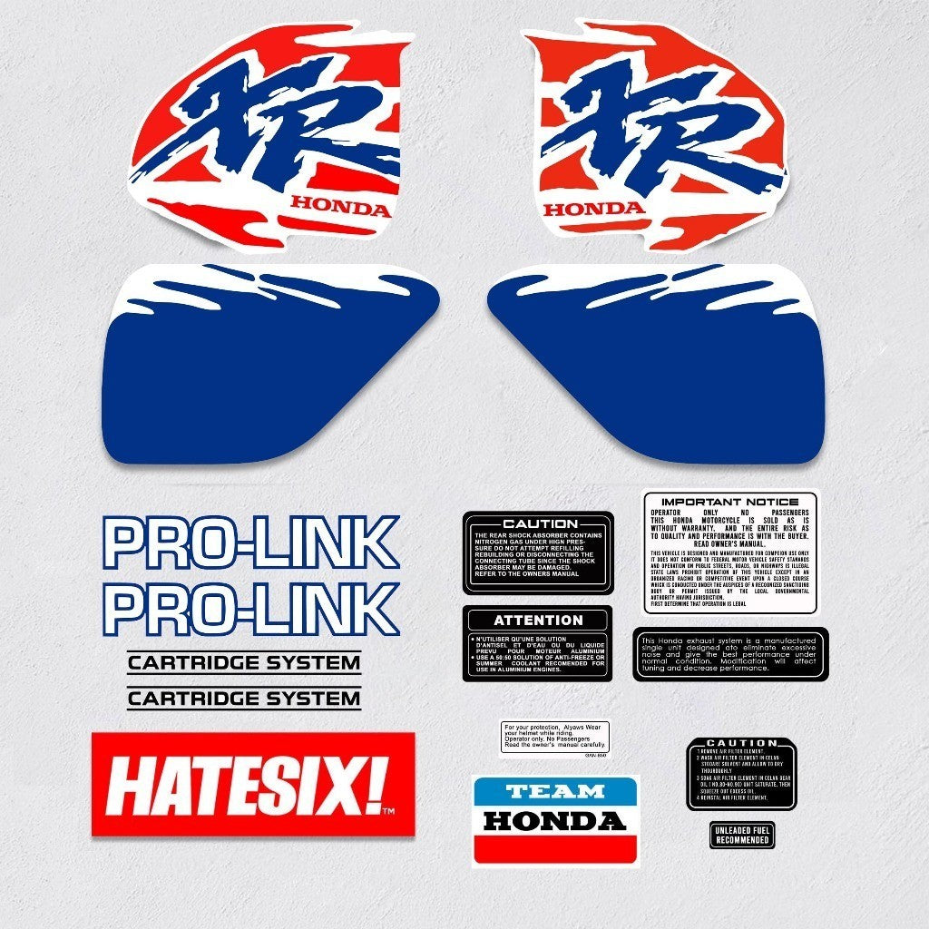 Sticker Decal Baja XR 200 1996 Red Blue white side cover tank (Free shipping) vintage_bike_store