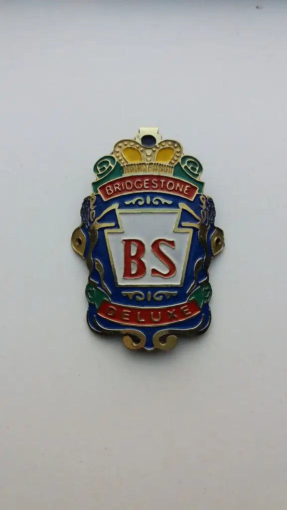 Bridgestone Deluxe bicycle head badge etched stainless steel handmade