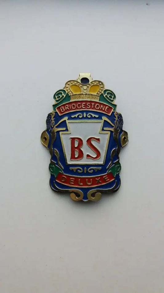 Bridgestone Deluxe bicycle head badge etched stainless steel handmade