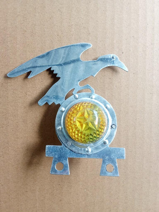 Silver bird YELLOW Reflector Bicycle Motorbike Front Mudguard Emblem Badge NOS (Free shipping) vintage_bike_store