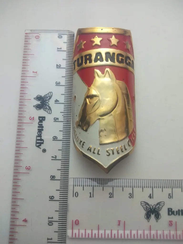 Embossed aluminum Golden Horse Turangga bicycle badge