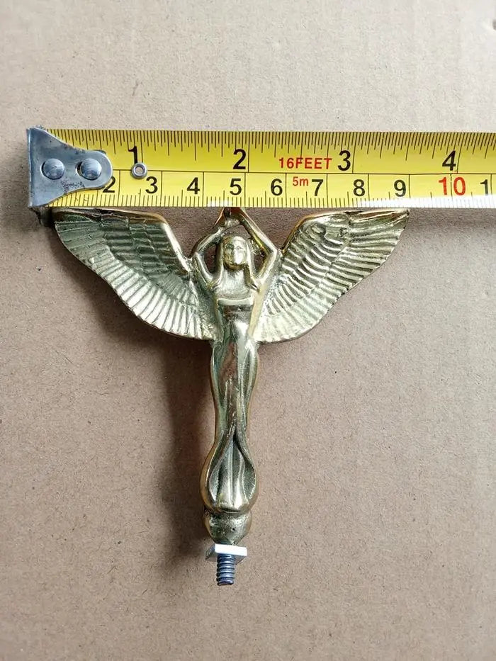 Classic handmade ANGEL holding torch brass emblem for vintage restoration