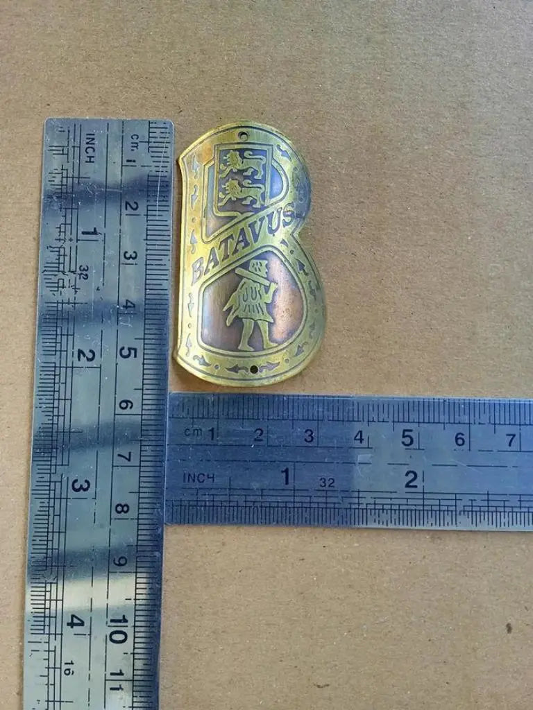 Handmade brass bicycle head badge for restoration
