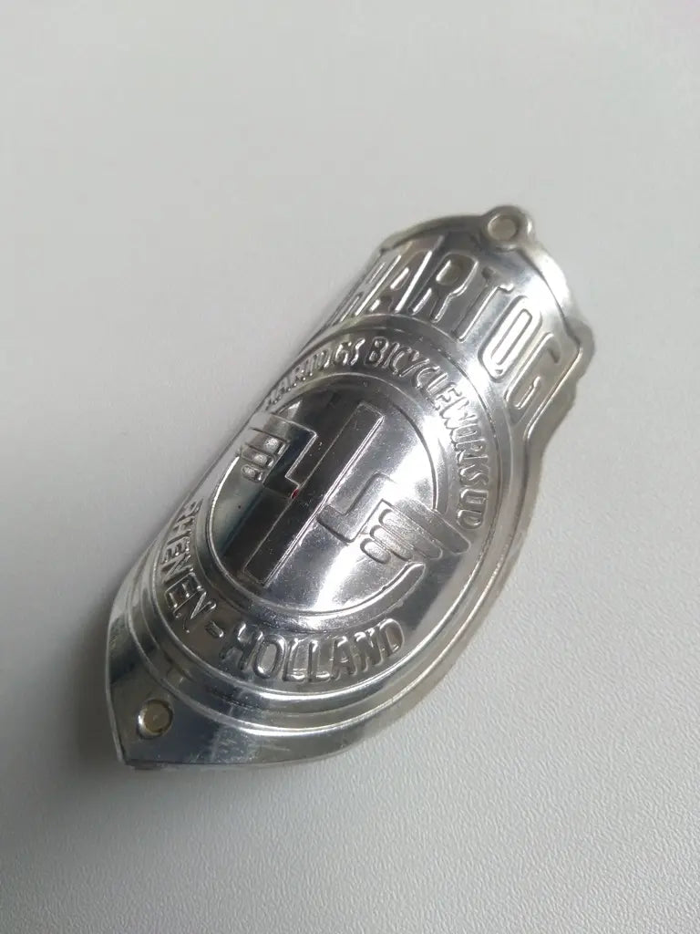 HARTOG New Old Stock aluminum head badge emblem for vintage bicycle