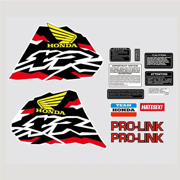 Reproduction Honda Baja XR 1998 tank and side cover vinyl sticker decal set printed with Japanese Epson eco-solvent ink.