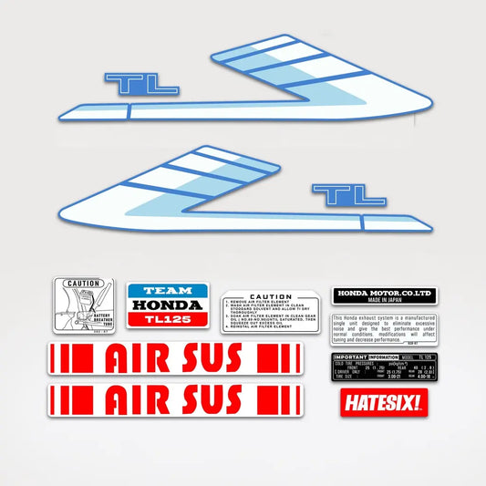 Honda TL125 IHATOV 1983 reproduction motorcycle decal set