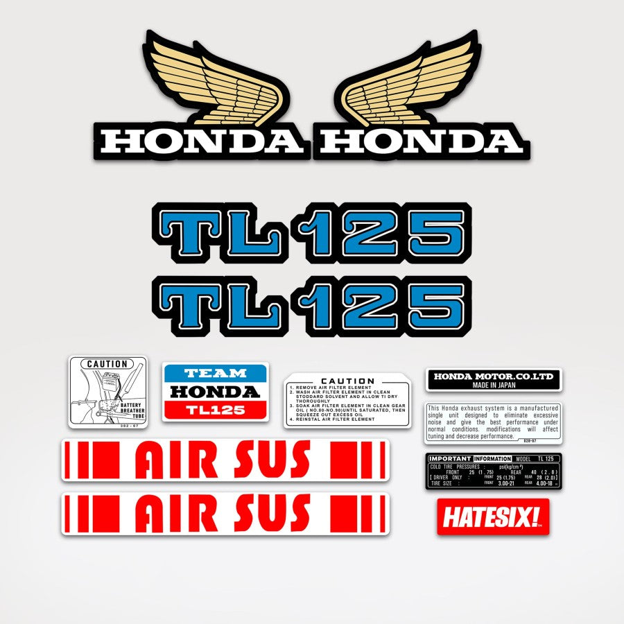 Sticker Decal TL 125 1970 blue side cover tank (Free shipping) vintage_bike_store