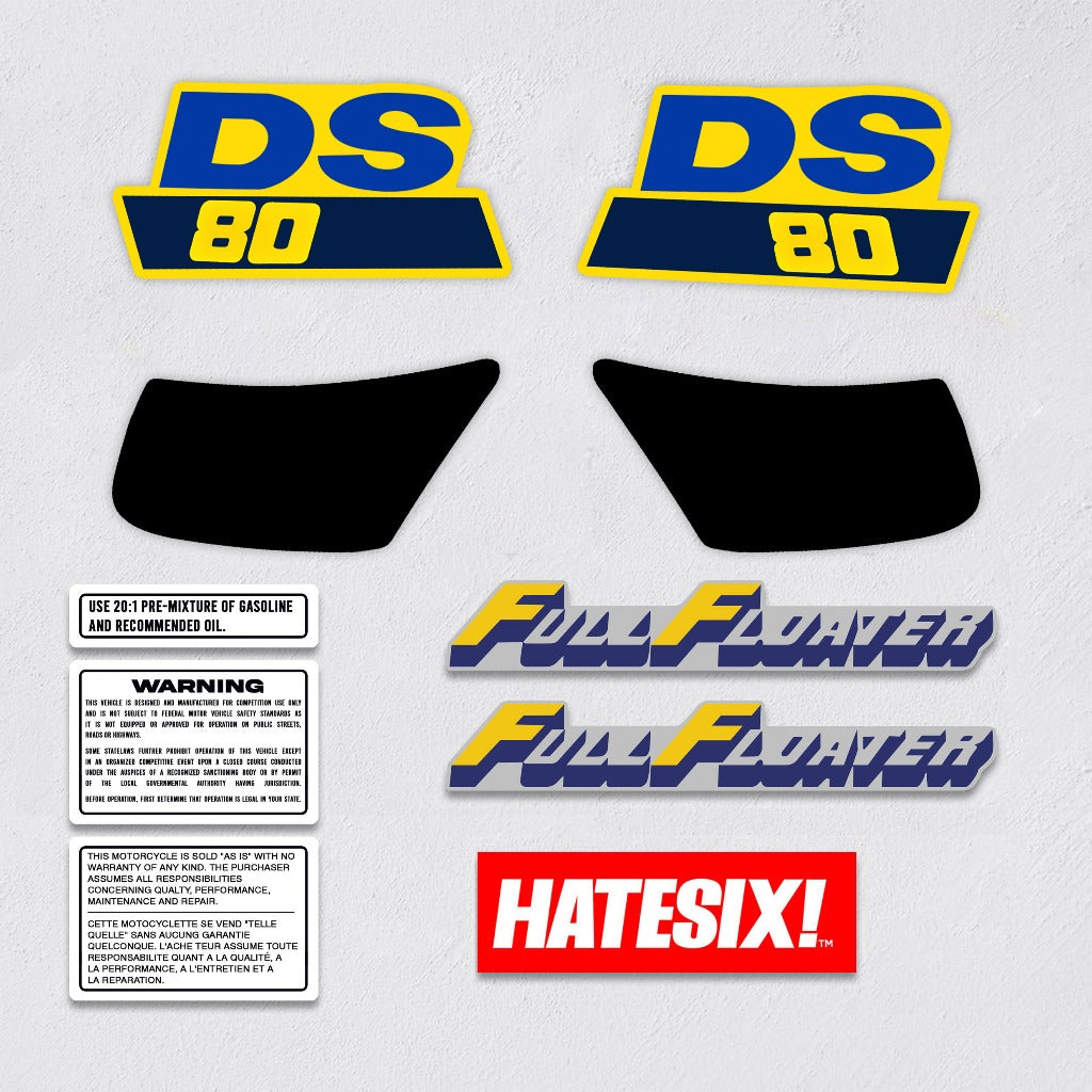 Sticker decal Suzuki dirt bike graphics Bike DS 80 1988 Side Cover Tank  – vintage_bike_store