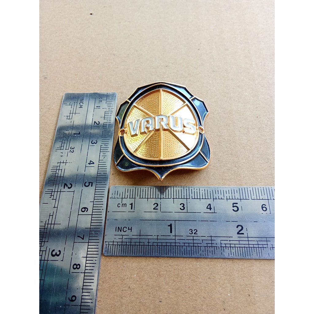 VARUS Gold Aluminum Head Badge Emblem For Vintage Bicycle vintage_bike_store
