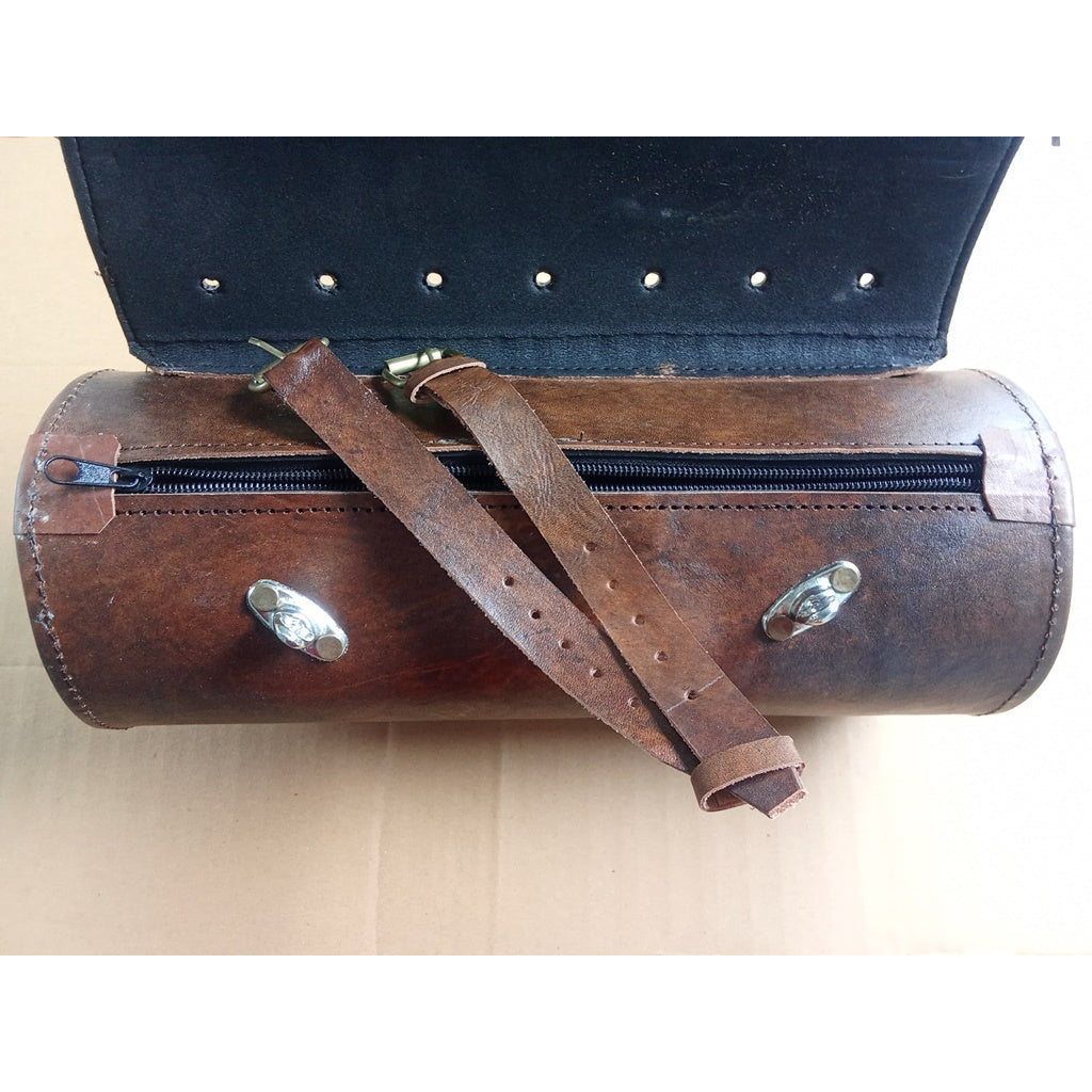 Leather bicycle bag frame bag handle bar bicycle tool bag brown color 31x12.5cm (Free shipping) vintage_bike_store