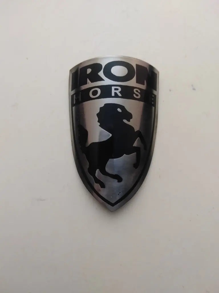 Iron Horse black and silver bicycle head badge stainless steel emblem