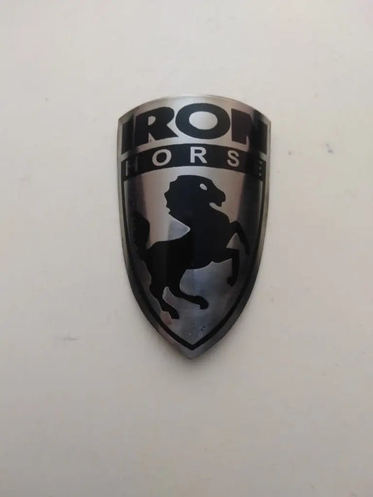 Iron Horse black and silver bicycle head badge stainless steel emblem