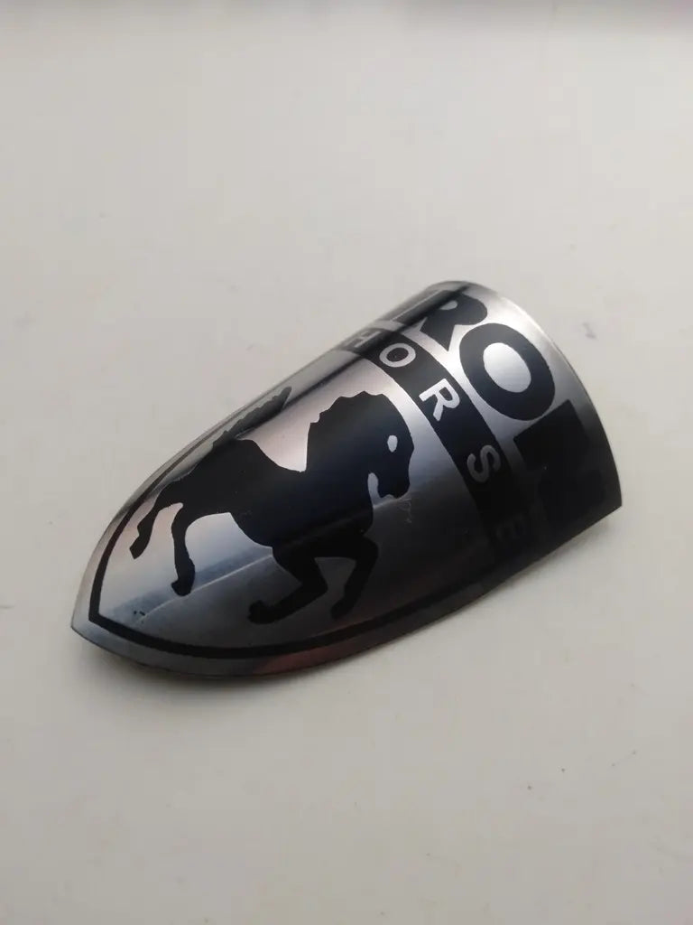Iron Horse black and silver BMX bicycle head badge