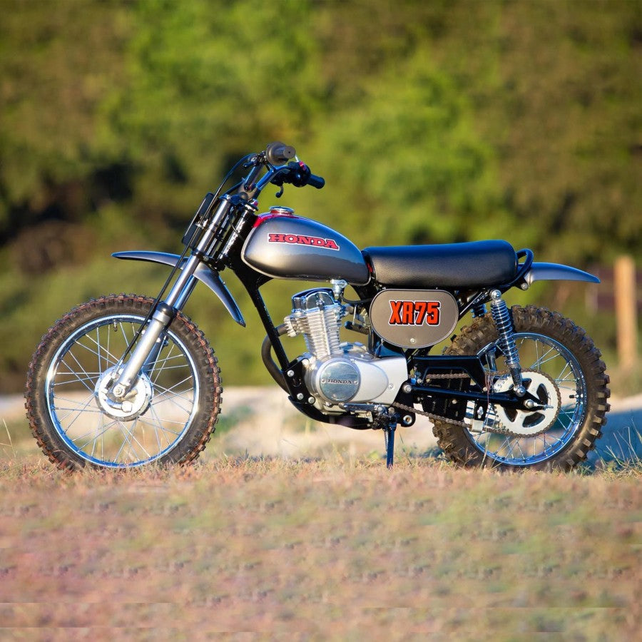 Sticker Decal XR 75 1973 and 1975 Red side cover tank (Free shipping) vintage_bike_store