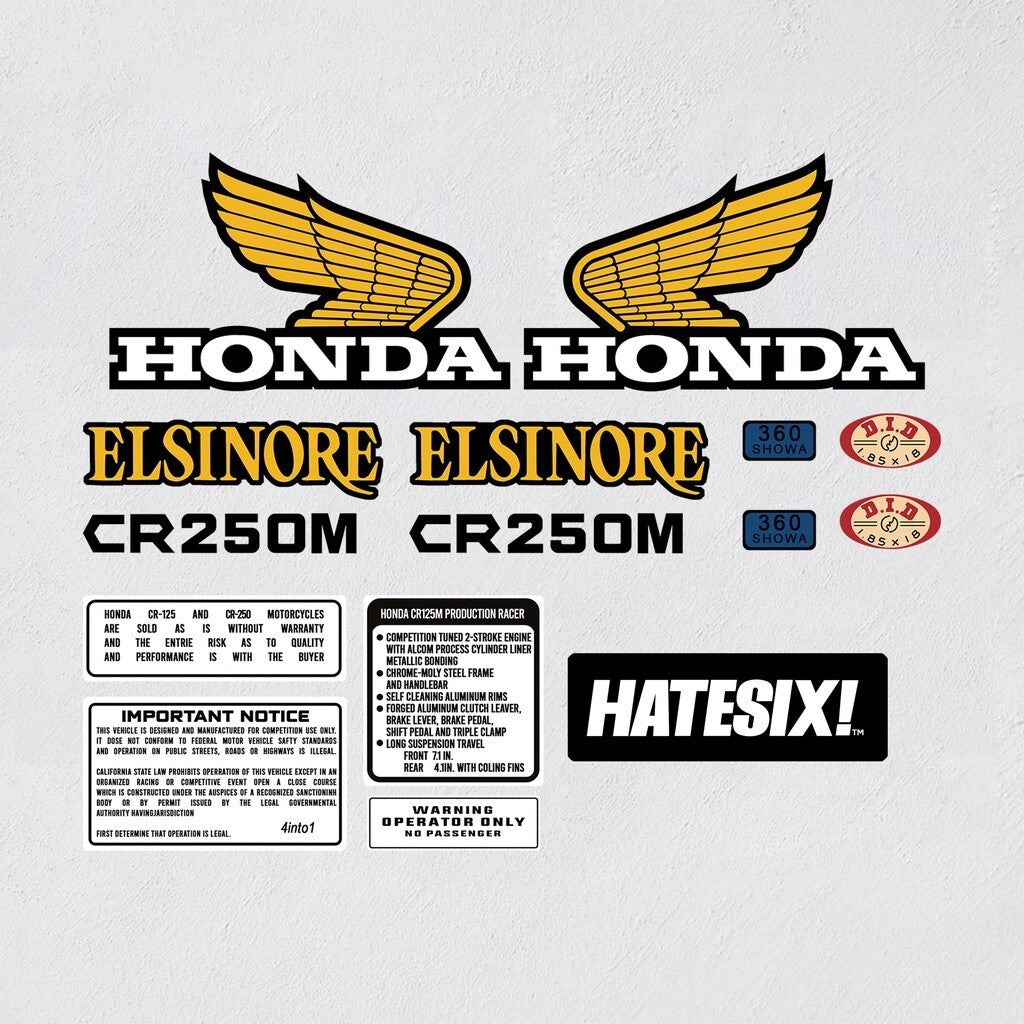 Sticker Decal Elsinore CR 250M cr 250 m 1973 1975 side cover tank (Free shipping) vintage_bike_store