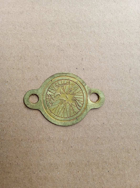 ROUND rear mudguard emblem GAZELLE brass for Gazelle vintage vintage_bike_store