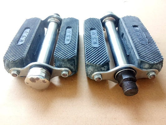 1 Pair Pedal 9/16 threads NSU Black pedal 3.5" long rubber block for NSU vintage (Free shipping) vintage_bike_store