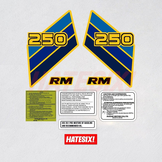 Sticker Decal RM250 RM 250 1986 side cover tank (Free shipping) vintage_bike_store