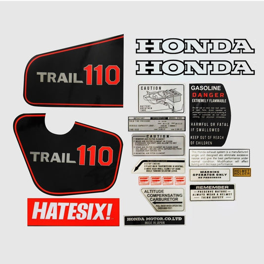 Sticker decal Honda dirt bike graphics CT 110 1981 Trail Side Cover Tank – vintage_bike_store