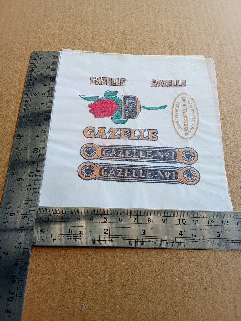 Vintage Sticker Water Transfer GAZELLE Vintage Bicycle NOS (Free shipping) vintage_bike_store